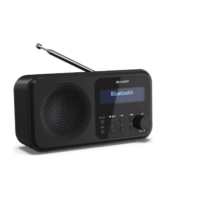 Sharp DR-P420(BK) Tokyo Portable Digital Radio, FM/DAB/DAB+, Bluetooth 5.0, USB or Battery Powered, Midnight Black Sharp Tokyo Portable Digital Radio DR-P420(BK) Bluetooth Midnight Black