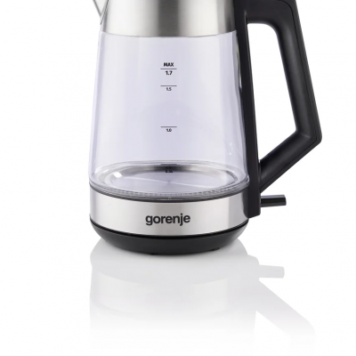 Gorenje K17OGS Kettle Electric 1.7 L 2200 W 360° rotational base Stainless steel/Glass Stainless steel