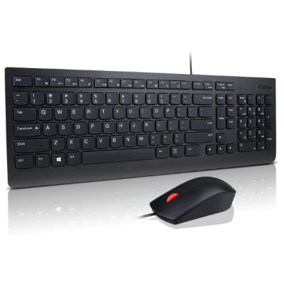Lenovo Essential Keyboard and Mouse Combo Wired US Euro Black