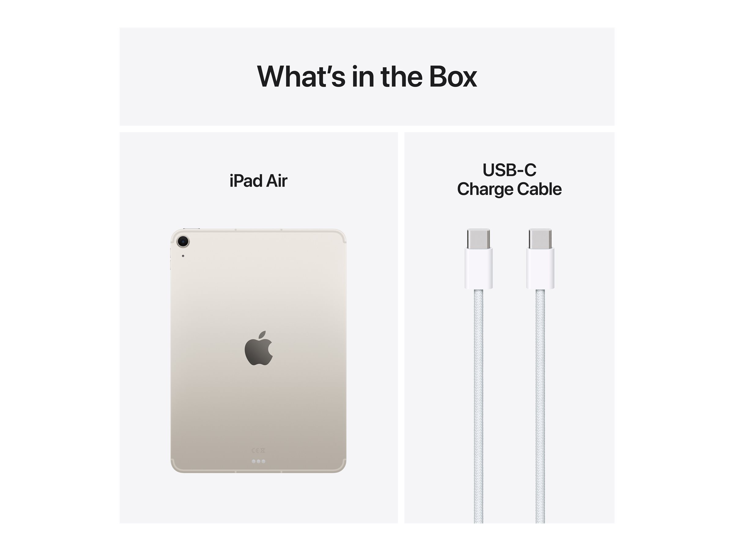 Apple iPad Air Wi-Fi + Cellular 11 " Starlight IPS 2360 x 1640 pixels Apple M3 8 GB 512 GB 3G 4G 5G Wi-Fi Front camera 12 MP Rear camera Bluetooth 5.3 iPadOS USB-C charging cable - Image 3