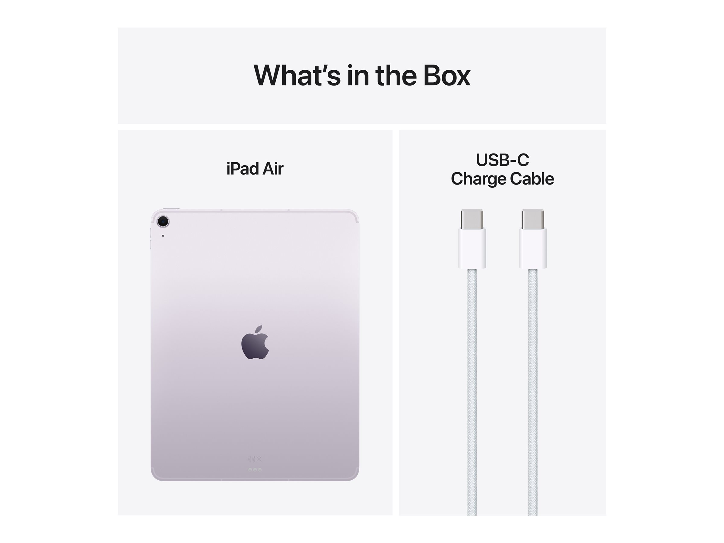 Apple iPad Air Wi-Fi + Cellular 13 " Purple IPS 2732 x 2048 pixels Apple M3 8 GB 128 GB 3G 4G 5G Wi-Fi Front camera 12 MP Rear camera Bluetooth 5.3 iPadOS USB-C charging cable - Image 3