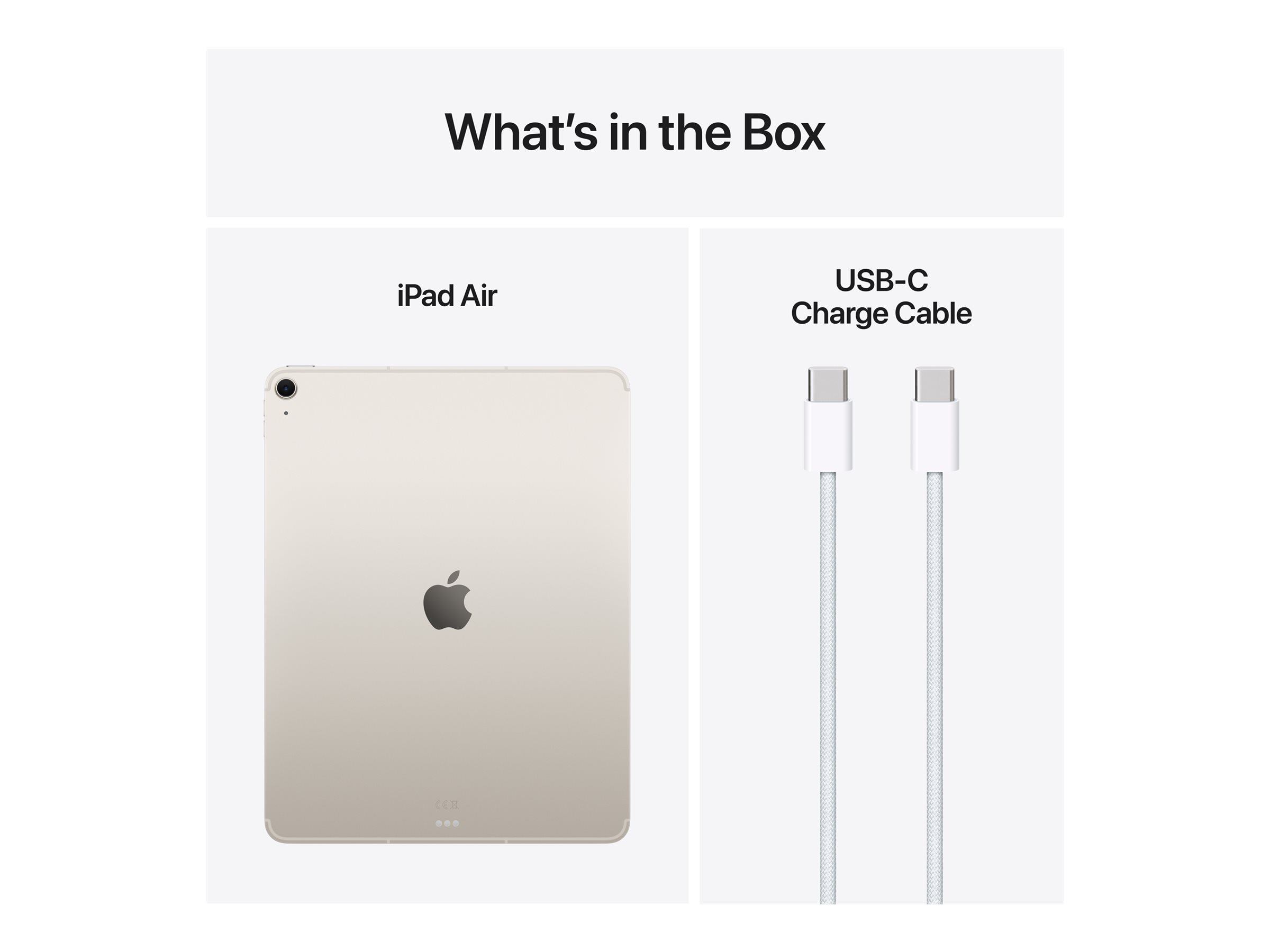 Apple iPad Air Wi-Fi + Cellular 13 " Starlight IPS 2732 x 2048 pixels Apple M3 8 GB 256 GB 3G 4G 5G Wi-Fi Front camera 12 MP Rear camera Bluetooth 5.3 iPadOS USB-C charging cable - Image 3