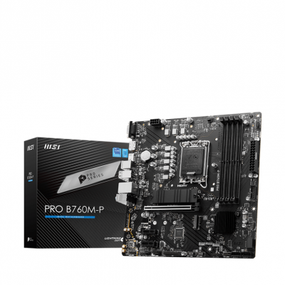 MSI PRO B760M-P Processor family Intel Processor socket LGA1700 DDR5 DIMM Memory slots 4 Supported hard disk drive interfaces SATA, M.2 Number of SATA connectors 4 Chipset Intel B760 mATX