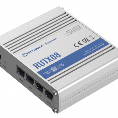 Teltonika Industrial Router RUTX08 No Wi-Fi 10/100/1000 Mbit/s Ethernet LAN (RJ-45) ports 4 Mesh Support No MU-MiMO No No mobile broadband 1 24 month(s)