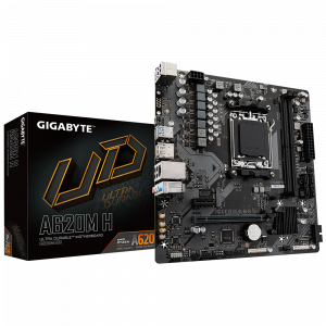 Gigabyte A620M H 1.0 M/B Processor family AMD Processor socket AM5 DDR5 DIMM Memory slots 2 Supported hard disk drive interfaces SATA, M.2 Number of SATA connectors 4 Chipset AMD A620 Micro ATX