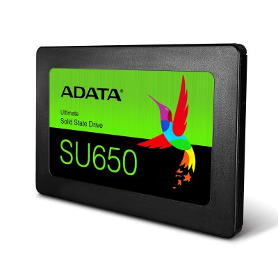 ADATA Ultimate SU650 3D NAND SSD 480 GB SSD form factor 2.5” Solid-state drive interface SATA Read speed 520 MB/s Write speed 450 MB/s
