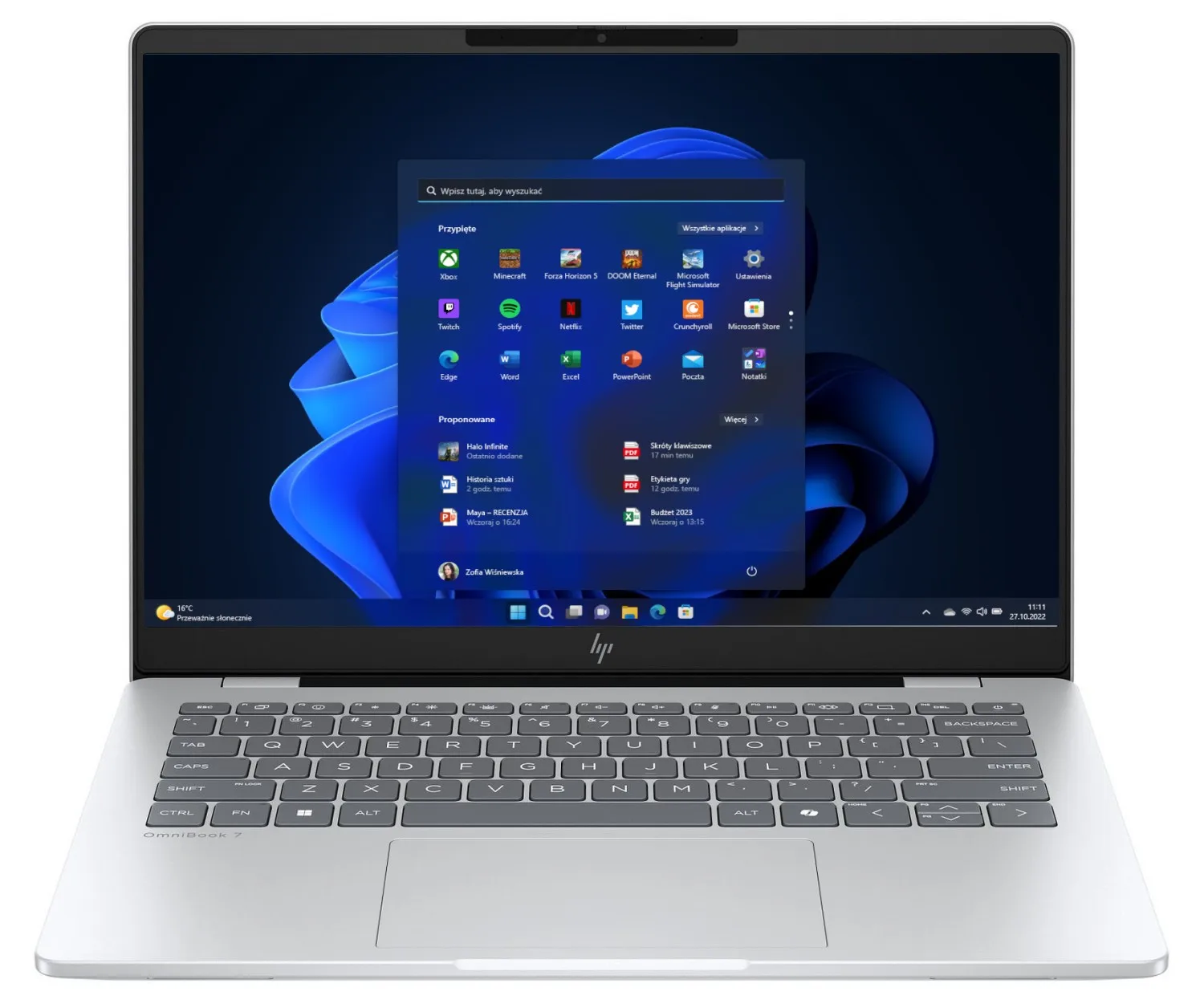 HP OmniBook 7 AI 14 Silver 14 " OLED WUXGA Intel Core Ultra 5 225U 16 GB Solid-state drive capacity 512 GB Intel Graphics Windows 11 Pro Keyboard language English Warranty 24 month(s)