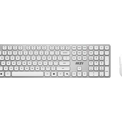 MSI FORGE K210 WIRELESS COMBO WHITE US Keyboard and Mouse Set Wireless Mouse included US White