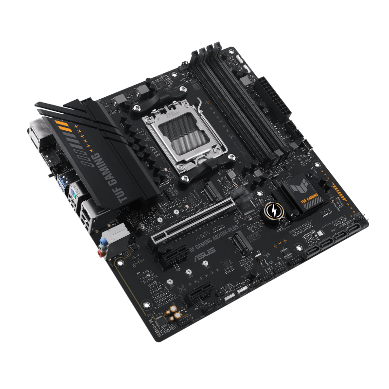 Asus TUF GAMING A620M-PLUS Processor family AMD Processor socket AM5 DDR5 DIMM Memory slots 4 Supported hard disk drive interfaces SATA, M.2 Number of SATA connectors 4 Chipset AMD A620 Micro-ATX - Image 5