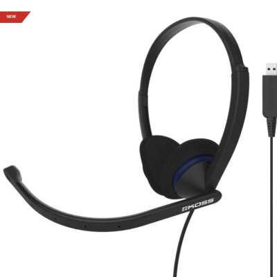 Koss Headphones CS200 USB Wired On-Ear Microphone Black