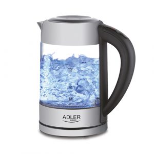Adler Kettle AD 1247 With electronic control 1850 W 1.7 L Stainless steel/Glass 360° rotational base Stainless steel/Transparent