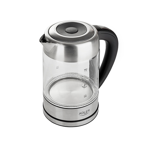 Adler Kettle AD 1247 With electronic control 1850 W 1.7 L Stainless steel/Glass 360° rotational base Stainless steel/Transparent - Image 4