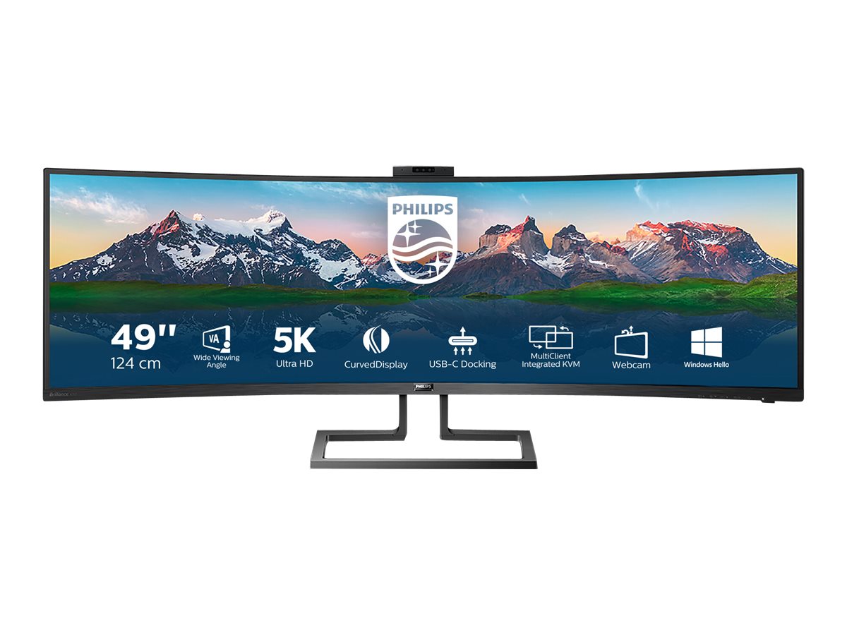 Philips SuperWide curved LCD display 499P9H/00 48.8 " VA Dual QHD 32:9 70 Hz 5 ms 5120 x 1440 pixels 450 cd/m² Headphone out HDMI ports quantity 2 Black - Image 3