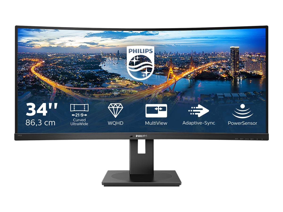 Philips Curved UltraWide 345B1C 34 " VA WQHD 21:9 100 Hz 5 ms 3440 x 1440 300 cd/m² HDMI ports quantity 1 Black Warranty 24 month(s) - Image 3