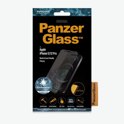 PanzerGlass Apple For iPhone 12/12 Pro Glass Black Case Friendly Privacy glass