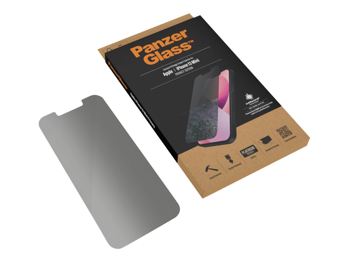 PanzerGlass Apple iPhone 13 Mini Tempered glass Black Crystal clear; Resistant to scratches and bacteria; Shock absorbing; Easy to install Privacy Screen Protector - Image 6