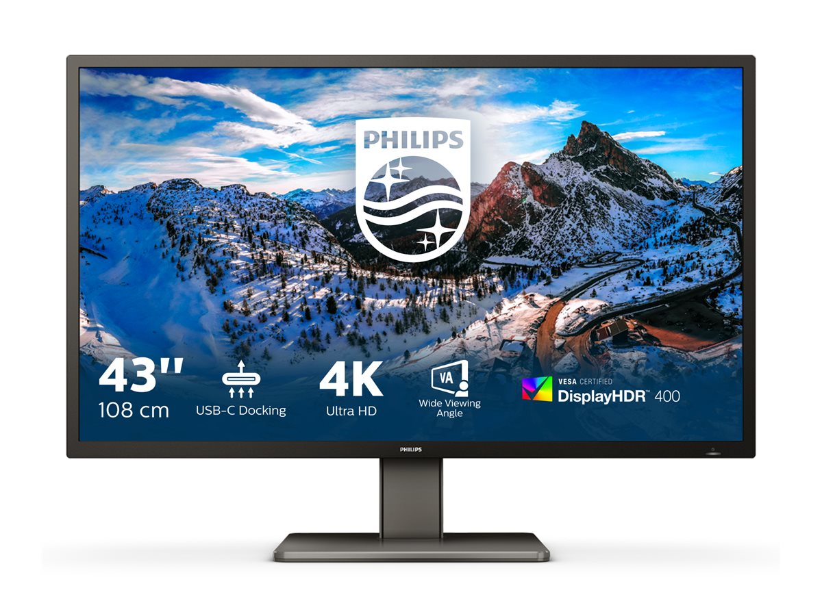Philips P Line 439P1/00 43 " VA 4K UHD 16:9 60 Hz 4 ms 3840 x 2160 400 cd/m² Headphone output HDMI ports quantity 3 Warranty 36 month(s) - Image 3