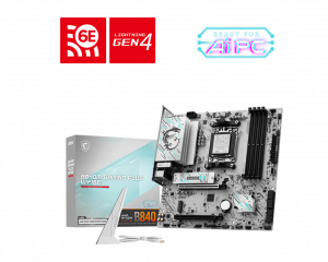 MSI B840M GAMING PLUS WIFI6E Processor family AMD Processor socket AM5 DDR5 Supported hard disk drive interfaces SATA, M.2 Number of SATA connectors 4