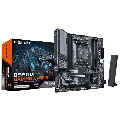 Gigabyte B550M GAMING X WIFI6 Processor family AMD Processor socket AM4 DDR4 DIMM Supported hard disk drive interfaces SATA, M.2 Number of SATA connectors 4