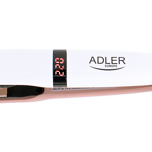 Adler Hair Straightener AD 2321 Warranty 24 month(s) Ceramic heating system Display LCD Temperature (min) 140 °C Temperature (max) 220 °C 45 W Pearl White - Image 4