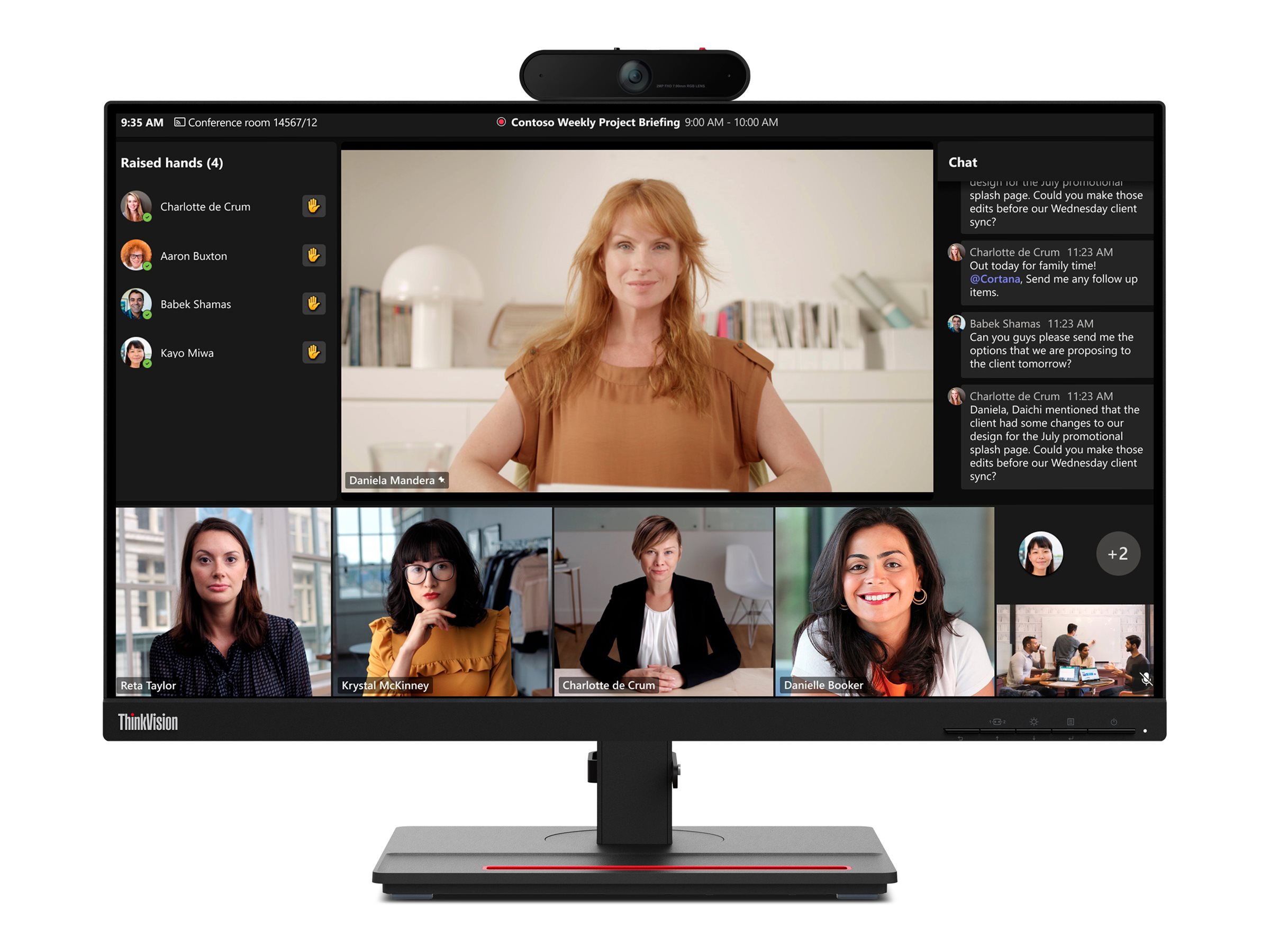 Lenovo ThinkVision T24m-29 23.8 " IPS FHD 16:9 60 Hz 4 ms 1920 x 1080 250 cd/m² HDMI ports quantity 1x HDMI 1.4 Black Warranty 36 month(s) - Image 5