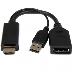Cablexpert Active 4K HDMI to DisplayPort Adapter A-HDMIM-DPF-01 Black DisplayPort Female HDMI Male (Type A) 0.1 m