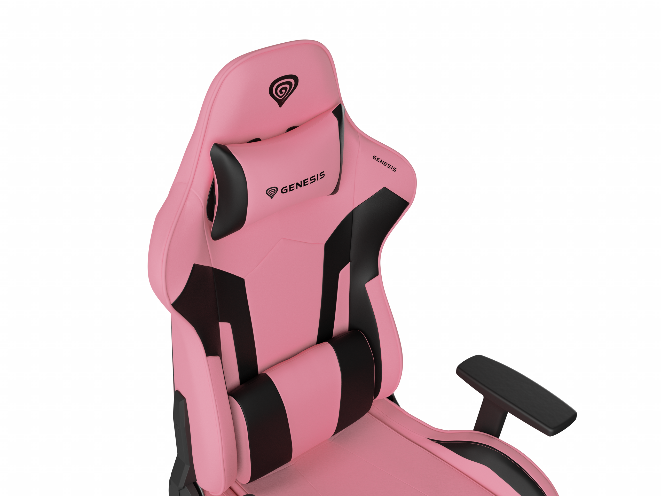 Genesis Gaming Chair Nitro 720 Backrest upholstery material: Eco leather, Seat upholstery material: Eco leather, Base material: Metal, Castors material: Nylon with CareGlide coating Black/Pink - Image 5