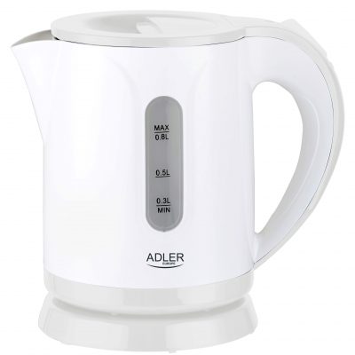 Adler Kettle AD 1371w Electric 850 W 0.8 L Stainless steel/Polypropylene 360° rotational base White
