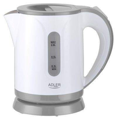 Adler Kettle AD 1371g Electric 850 W 0.8 L Stainless steel/Polypropylene 360° rotational base White/Grey
