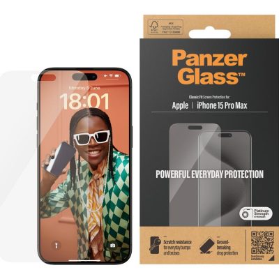 PanzerGlass Screen protector Apple Phone 15 Pro Max Glass Transparent