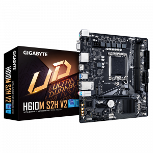 Gigabyte H610M S2H V2 1.0 Processor family Intel Processor socket LGA1700 DDR5 DIMM Supported hard disk drive interfaces M.2, SATA Number of SATA connectors 4