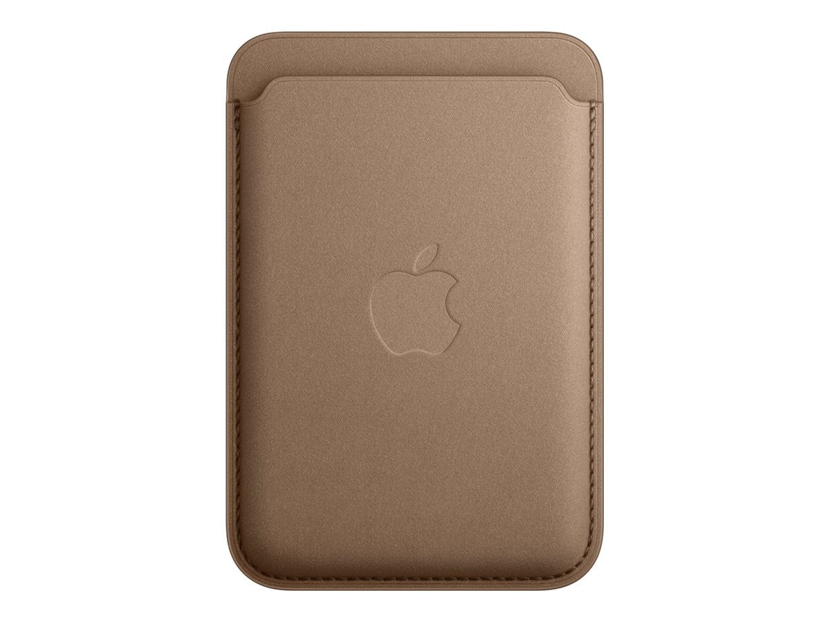 Apple iPhone FineWoven Wallet with MagSafe Wallet case iPhone 15 Pro, iPhone 15 Pro Max, iPhone 15, iPhone 15 Plus, iPhone 14 Pro, iPhone 14 Pro Max, iPhone 14, iPhone 14 Plus, iPhone 13 Pro, iPhone 13 Pro Max, iPhone 13 mini, iPhone 13, iPhone 12 Pro, iPhone 12 Pro Max, iPhone 12 mini, iPhone 12 Durable Microtwill Taupe The wallet features strong built-in magnets that allow it to effortlessly snap into place on the back of your iPhone.