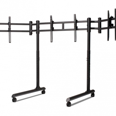 Next Level Racing Floor stand Tube Freestanding Triple Monitor Stand Up to 3x43 " Height adjustment, Tilt Maximum weight (capacity) 50 kg Black