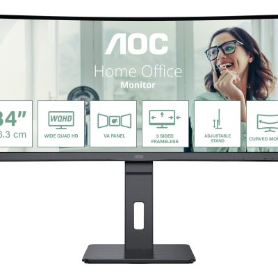 AOC CU34P3CV 34 " VA 21:9 100 Hz 4 ms 3440 x 1440 pixels HDMI ports quantity 1