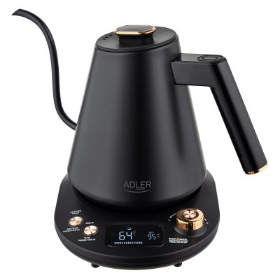 Adler Kettle AD 1349 Electric 1100 W 1 L Stainless steel 360° rotational base Black/Gold