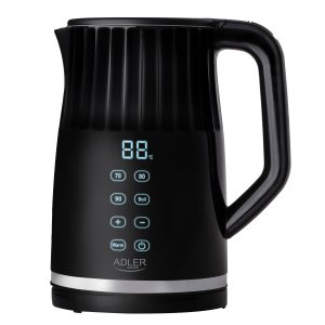 Adler Kettle with LED display AD 1350 Electric 2200 W 1.7 L Stainless Steel 360° rotational base Black