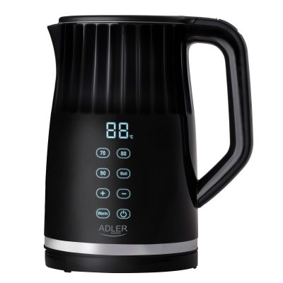 Adler Kettle with LED display AD 1350 Electric 2200 W 1.7 L Stainless Steel 360° rotational base Black