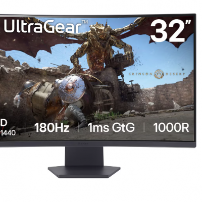 LG 32GS60QC-B 32 " VA QHD 16:9 180 Hz 1 ms 2560 x 1440 pixels 300 cd/m² HDMI ports quantity 2