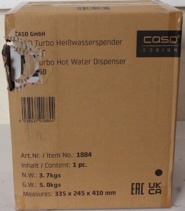 SALE OUT. Caso 01884 HW 1660 Turbo Hot water dispenser, Power 2600 W, Capacity 4 L, Black/Stainless Steel Caso Turbo Hot Water Dispenser HW 1660 Water Dispenser 2600 W 4 L Plastic/Stainless Steel Black/Stainless Steel DAMAGED PACKAGING - Image 2