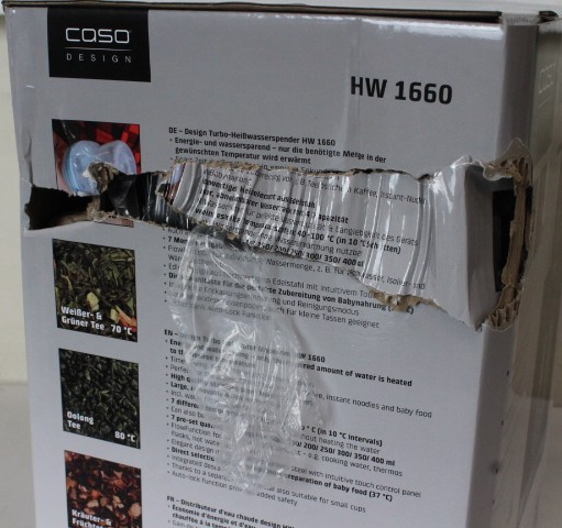SALE OUT. Caso 01884 HW 1660 Turbo Hot water dispenser, Power 2600 W, Capacity 4 L, Black/Stainless Steel Caso Turbo Hot Water Dispenser HW 1660 Water Dispenser 2600 W 4 L Plastic/Stainless Steel Black/Stainless Steel DAMAGED PACKAGING - Image 5