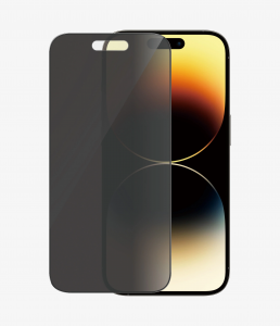 PanzerGlass Screen protector Apple iPhone 14 Pro Glass Black Ultra-Wide Fit; Easy installation; Privacy Filter; Fingerprint resistant Privacy