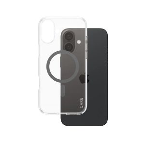 CARE by PanzerGlass Case Flagship Back protection Apple iPhone 16 Plus Recycled plastic Transparent/Black MagSafe