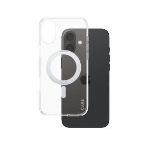 CARE by PanzerGlass Case Feature Back protection Apple iPhone 16 Plus Recycled plastic Silver Kickstand & MagSafe