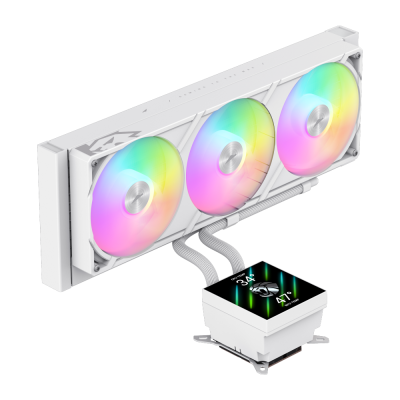 Gamemax CPU Liquid Cooler GLACIER 360 LCD WH White