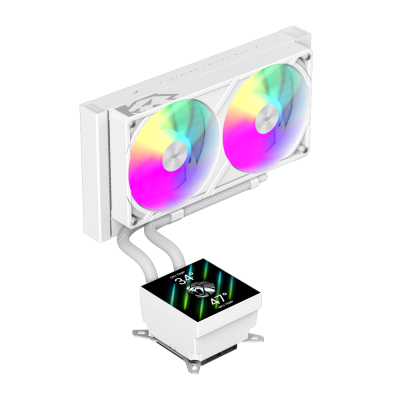 Gamemax CPU Liquid Cooler GLACIER 240 LCD WH White
