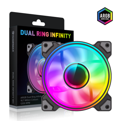Gamemax Case Fan DUAL RING INFINITY BK Black