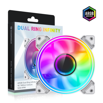 Gamemax Case Fan DUAL RING INFINITY WH White