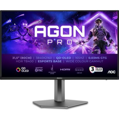 AOC AG326UD 32 " OLED 165 Hz 0.03 ms 3840 x 2160 pixels 250 cd/m² HDMI ports quantity 2