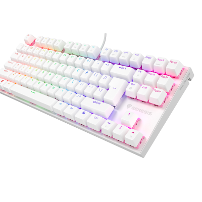 Genesis THOR 303 Mechanical Gaming Keyboard Wired US Outemu Peach Silent White