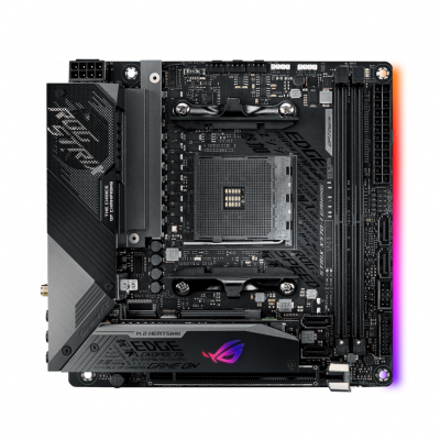 Asus ROG STRIX X570-I GAMING Processor family AMD Processor socket AM4 DDR4 Supported hard disk drive interfaces SATA, M.2 Number of SATA connectors 4